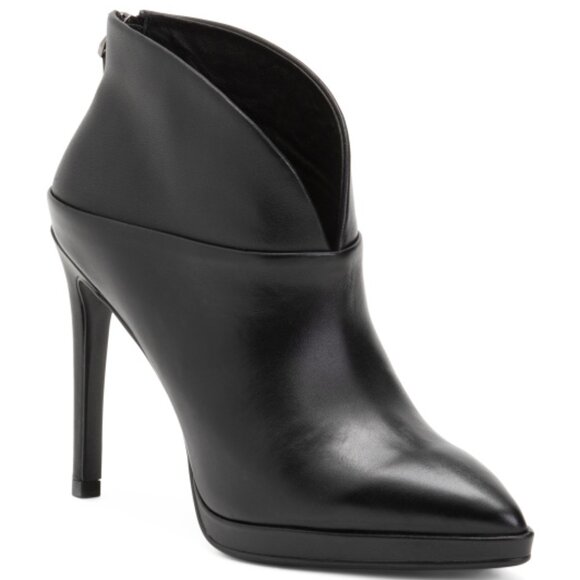 NEW LOLA CRUZ Leather Heel Booties for women in black 72510j5 - Picture 1 of 5